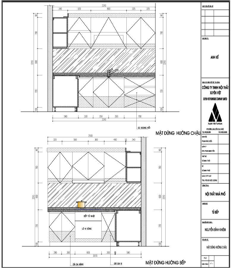 Thiết kế tủ bếp nhà anh Kế - Hải Phòng