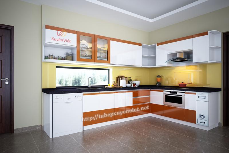 Thiết kế tủ bếp chữ L nhà chị Trang - Gia Lâm, Hà Nội
