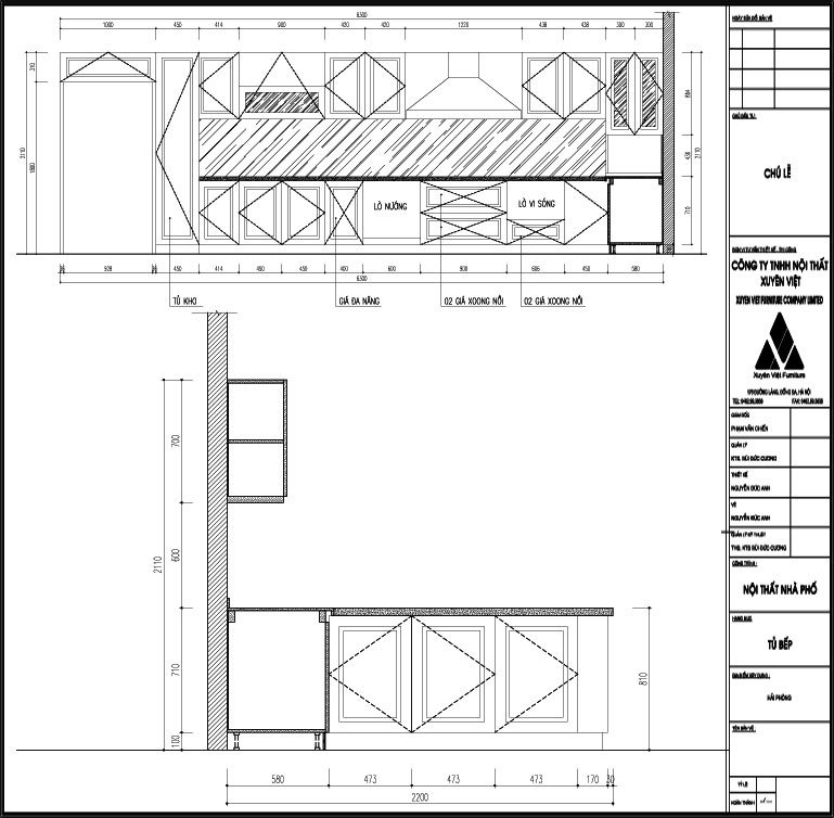 Thiết kế tủ bếp nhựa tân cổ điển nhà chú Lễ Hải Phòng