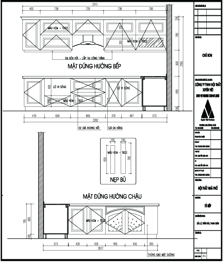 Thiết kế tủ bếp nhà chú Sơn
