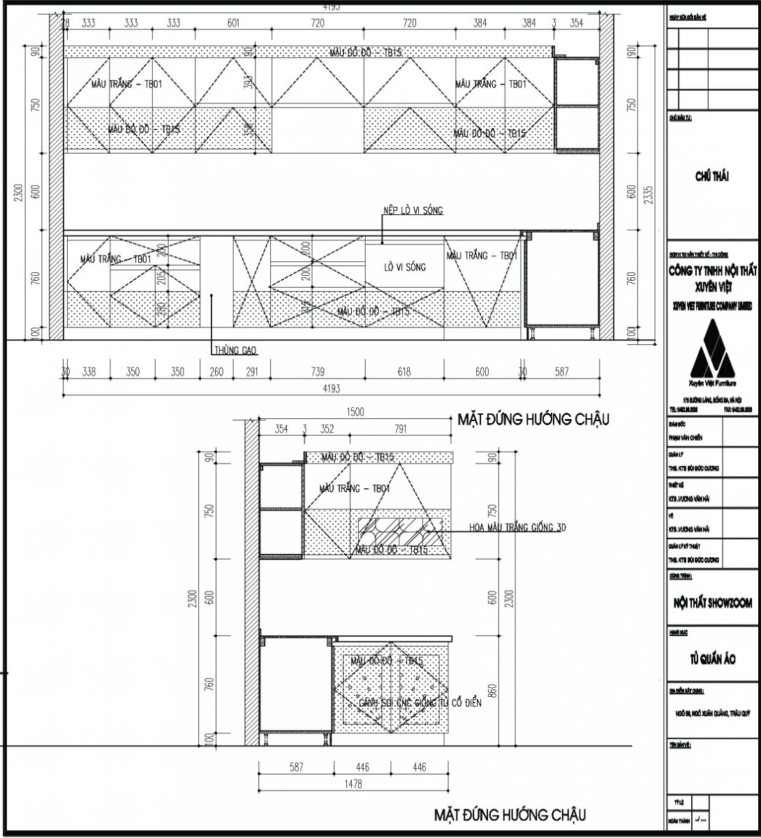 Thiết kế tủ bếp nhà chú Thái