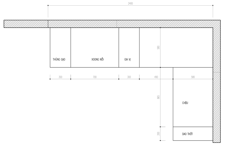 Thiết kế tủ bếp cho nhà cô Lý - Mạc Thái Tổ