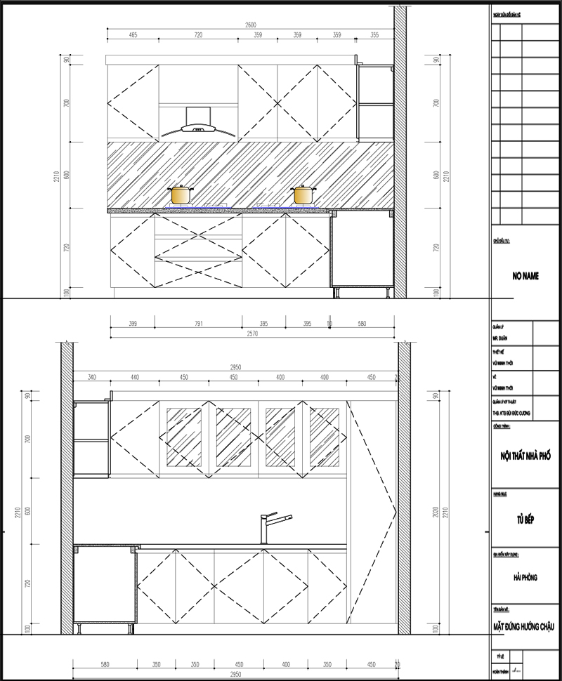 Thiết kế tủ bếp đẹp chữ l nhà chị Lan