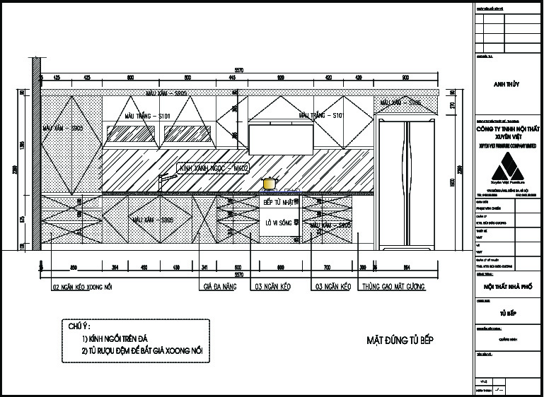 Thiết kế tủ bếp đẹp nhà anh Chị Thủy - Quảng Ninh