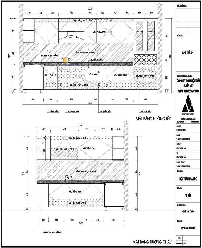 Thiết kế tủ bếp đẹp nhà chú Thành