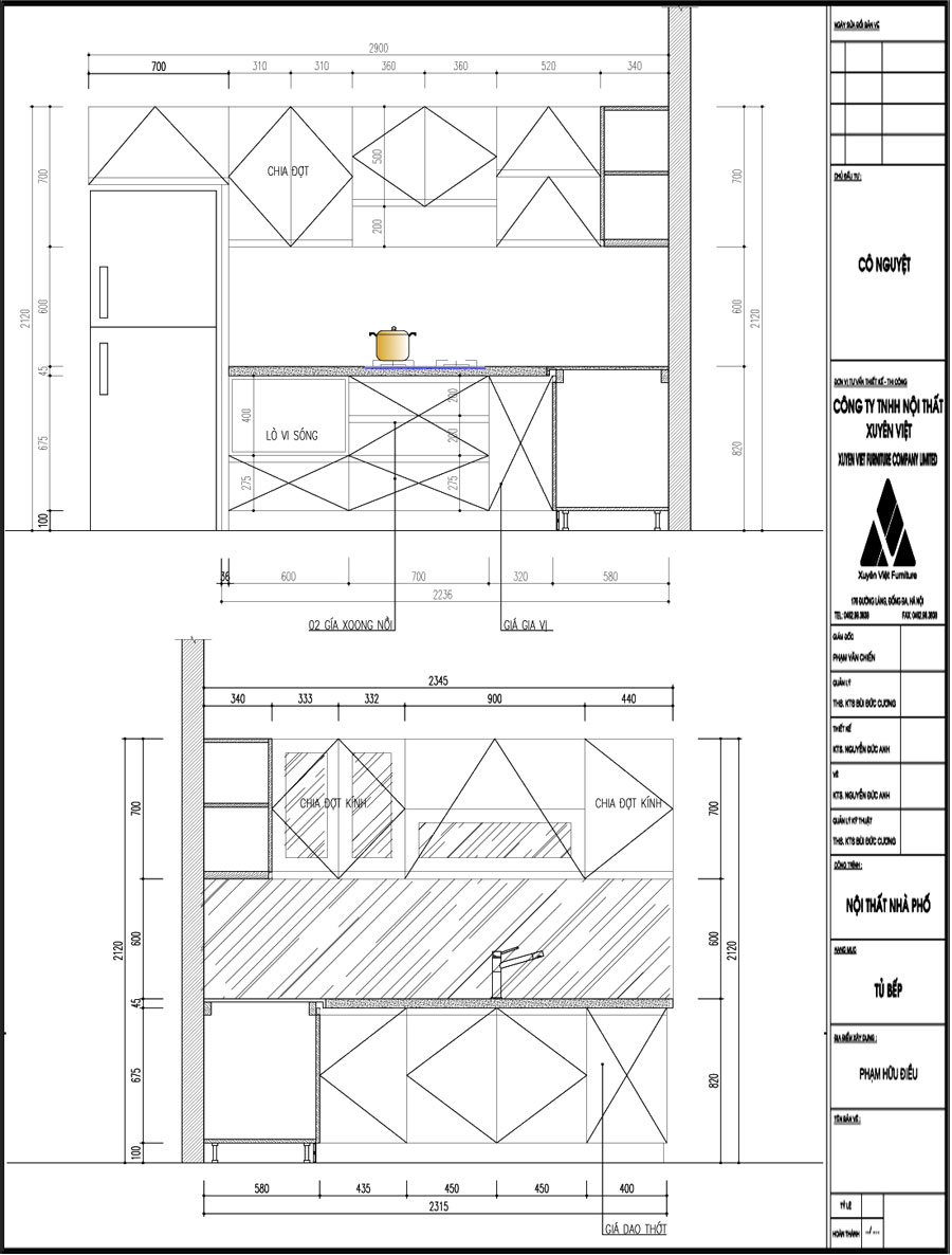 Thiết kế tủ bếp hải phòng cô Nguyệt