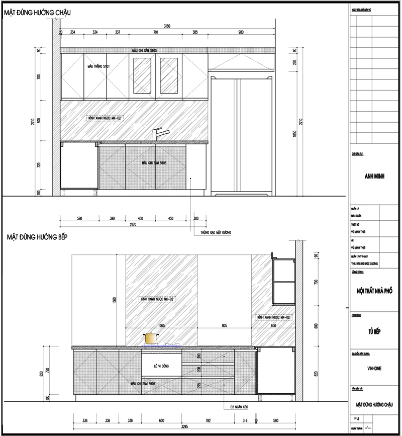 Thiết kế tủ bếp đẹp nhà anh Minh - Hải Phòng
