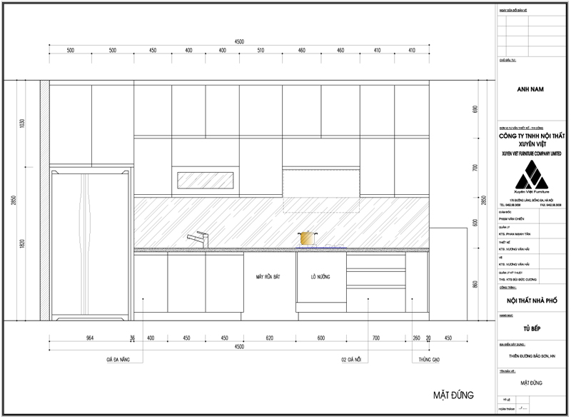 Thiết kế công năng tủ bếp nhà anh Nam - Thiên đường Bảo Sơn