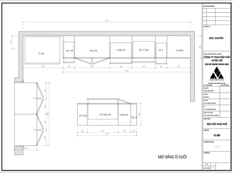 Thiết kế tủ bếp tân cổ điển nhà bác Chuyên - Hải Phòng