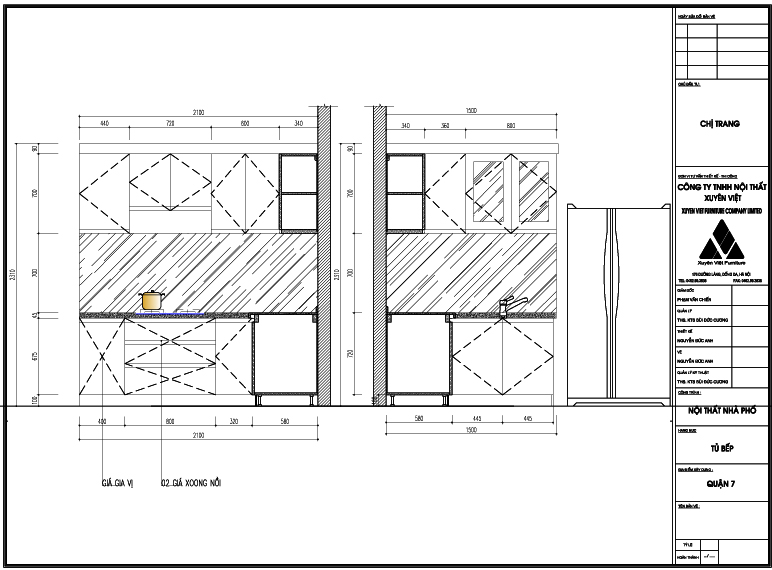 Thiết kê công nằng tủ bếp nhà chị Trang -TP HCM