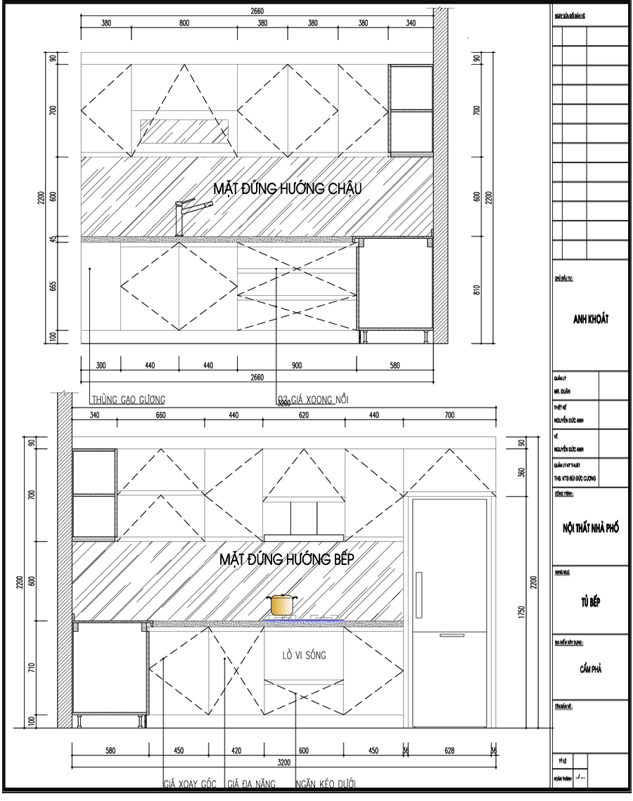 Thiết kế tủ bếp nhựa acrylic nhà chú Khoát