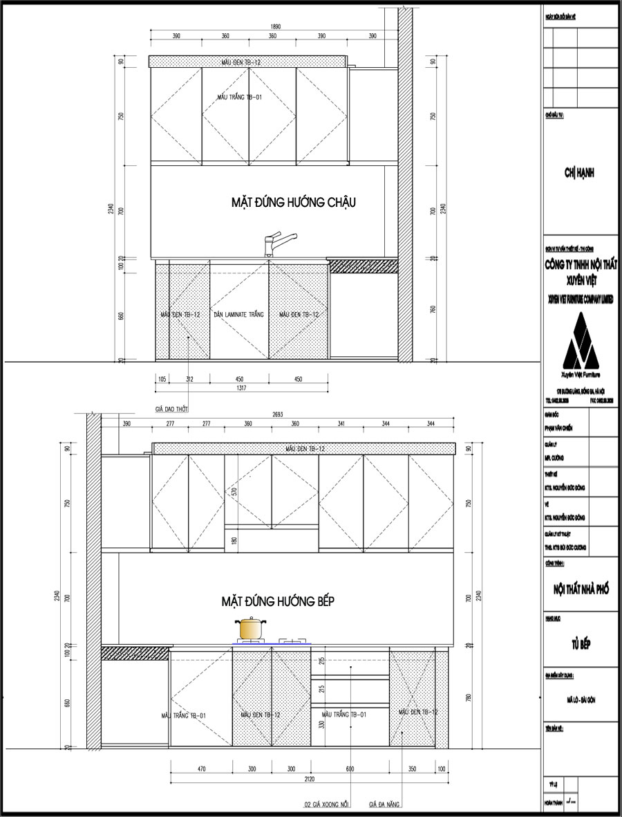 Thiết kế tủ bếp nhựa nhà chị Hà