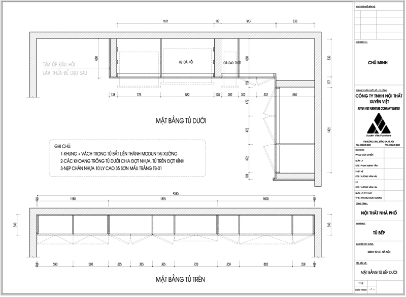 Thiết kế tủ bếp nhựa nhà chú Minh