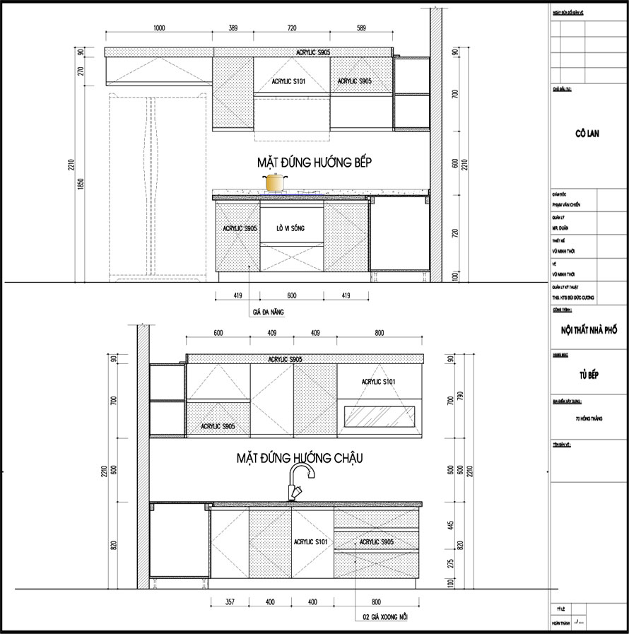 Thiết kế kế tủ bếp nhựa nhà cô Lan Quảng Ninh