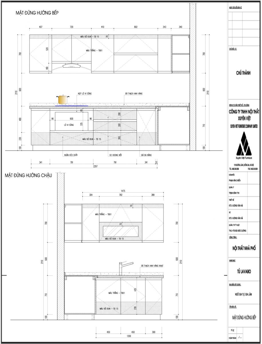 Thiết kế tủ bếp nhựa hiện đại chú Thành