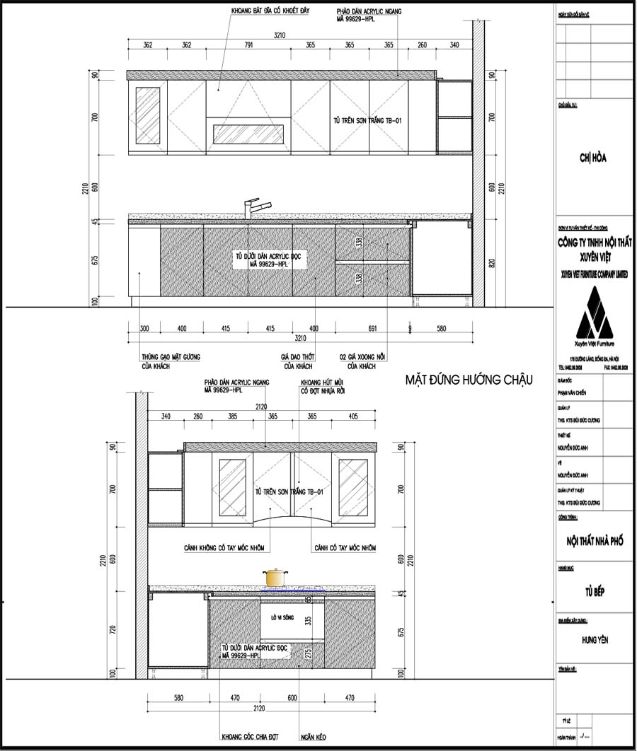 Thiết kế tủ bếp nhựa nhà chị Hoa