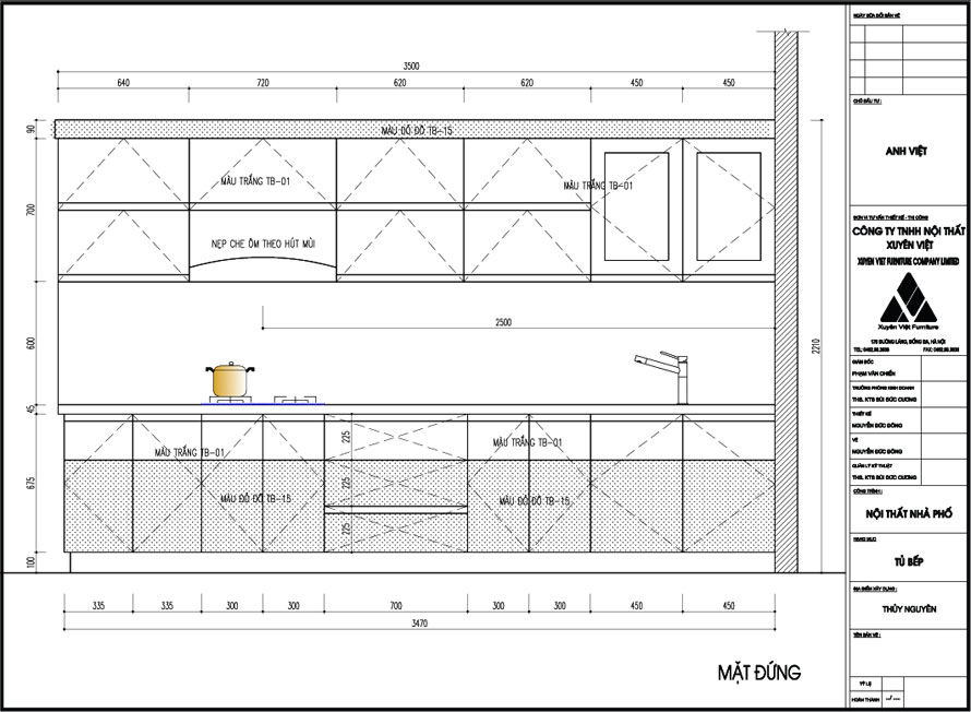 Thiết kế tủ bếp nhựa nhà anh việt