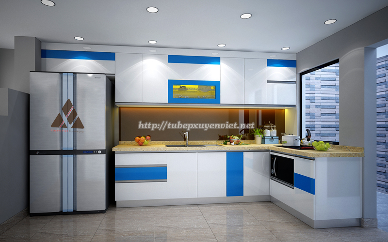 Tủ bếp nhựa pvc cao cấp nhà cô Phương- An Khánh, Hà Nội