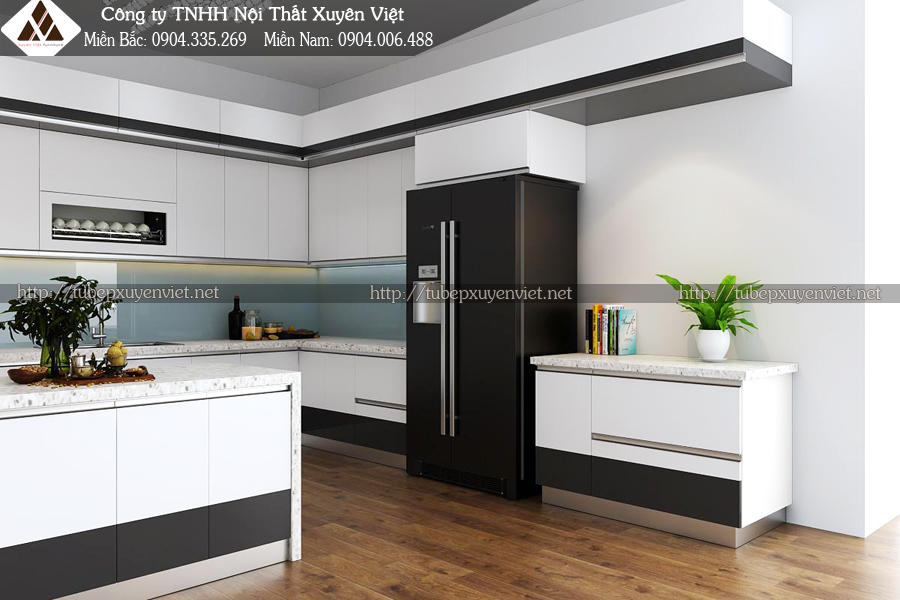 Tủ bếp có quầy bar anh Toàn - Quảng Ninh