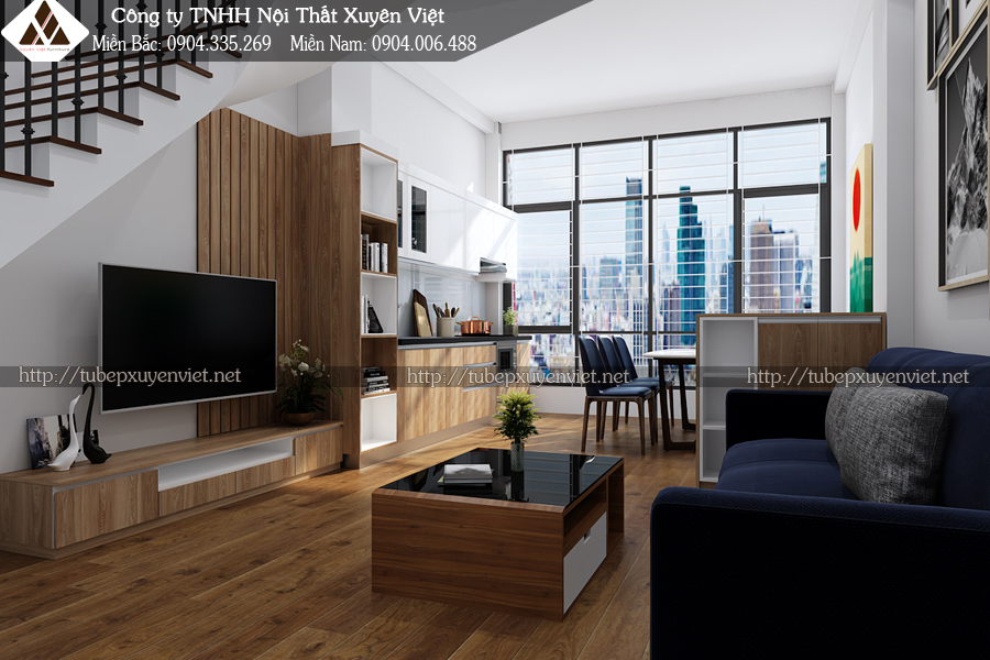 Tủ bếp chữ i hiện đại nhà chị Phương - Nguyễn Chí Thanh, Hà Nội