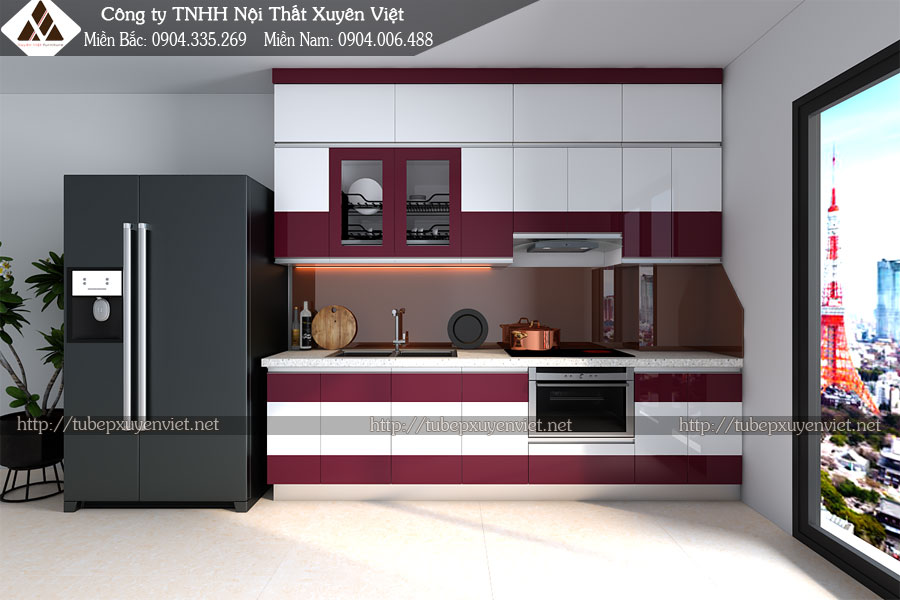 Tủ bếp chữ i nhà chị Phương ở Hạ Long, Quảng Ninh