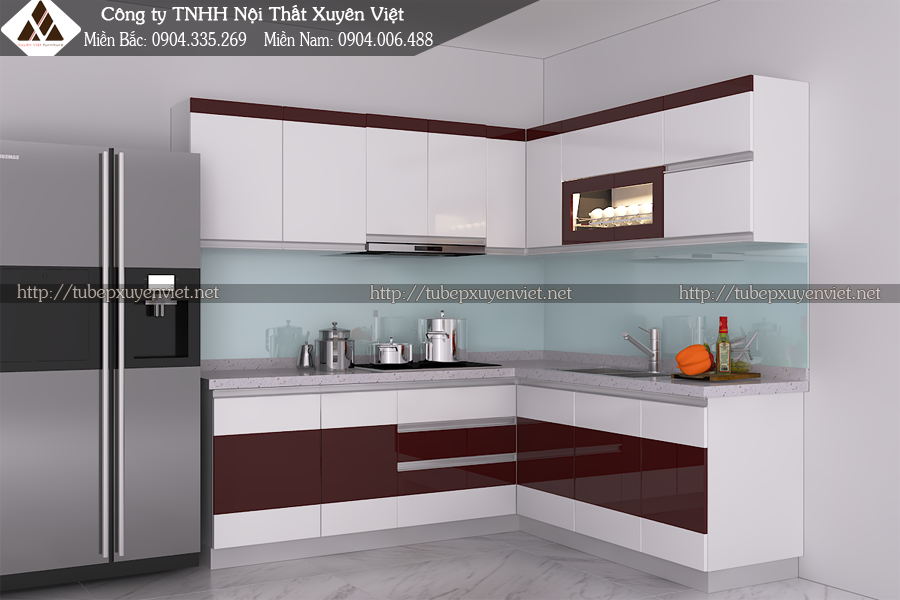 Tủ bếp chữ L nhà chú Lợi - Văn Điển, Hà Nội