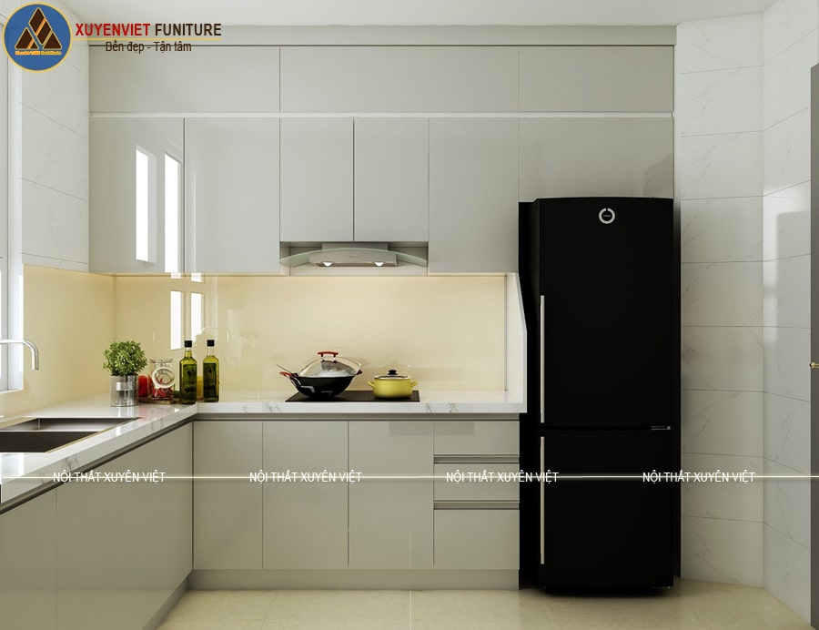 Tủ bếp chữ u chung cư nhà cô Yến - Hoàng Đạo Thúy, Hà Nội