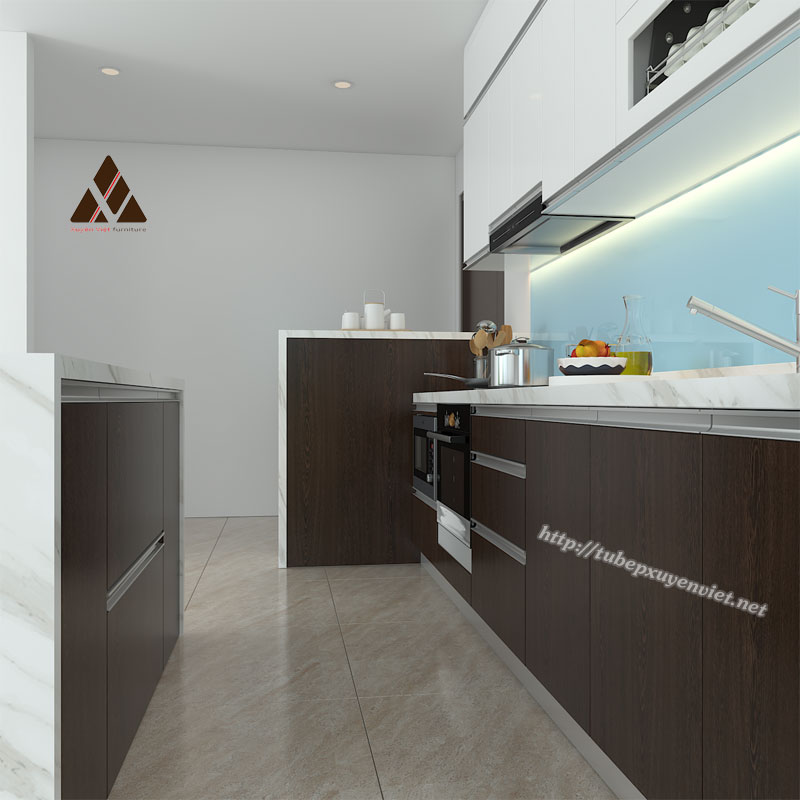 Tủ bếp đẹp bằng nhựa nhà cô Thu - Chung cư Ecolife, Hà Nội