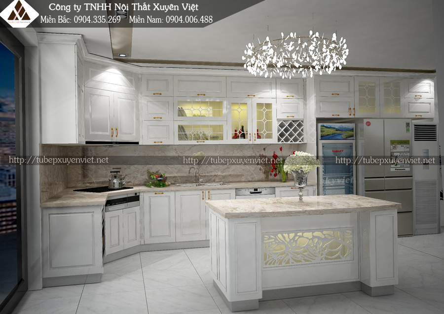 Mẫu tủ bếp đẹp cho nhà biệt thự anh Toàn - Monbay Hạ Long