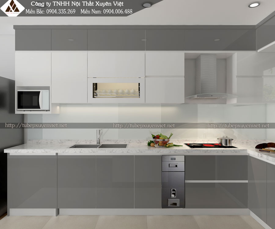 Tủ bếp đẹp nhà chung cư anh Trí - Hà Nội