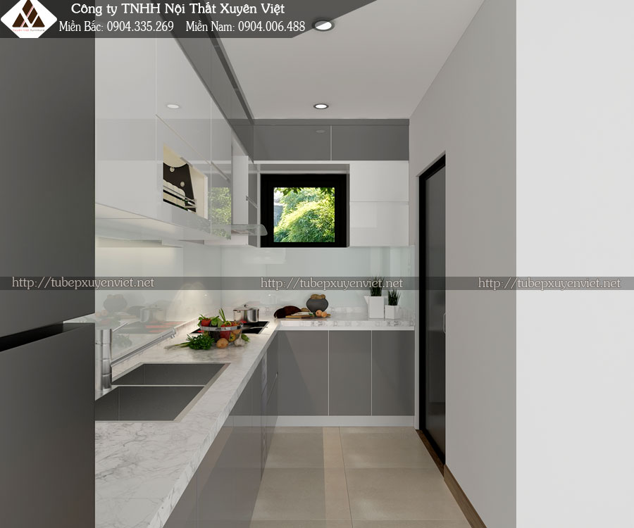 Tủ bếp đẹp nhà chung cư anh Trí - Hà Nội