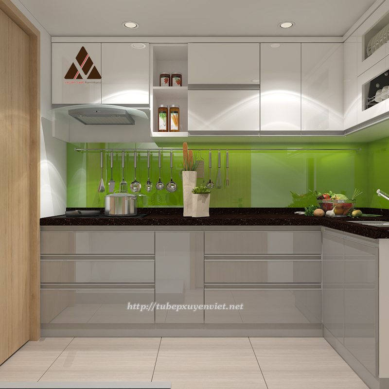 Tủ bếp đẹp cho nhà nhỏ nhà chị Quỳnh - Cầu Giấy, Hà Nội
