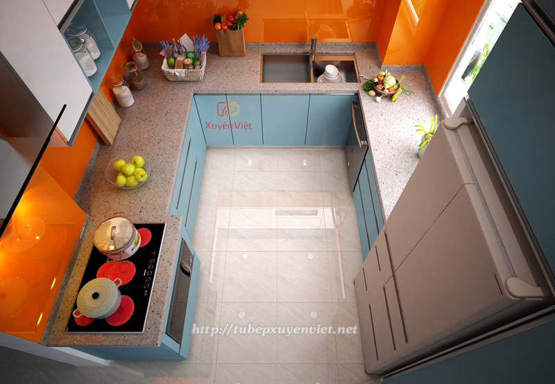 Mẫu bếp đẹp nhà anh Lợi- KĐT Gamuda, Hà Nội