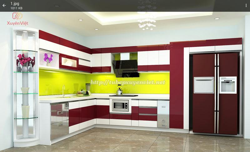 Mẫu tủ bếp đẹp chữ L nhà anh Tú - Hạ Long, Quảng Ninh