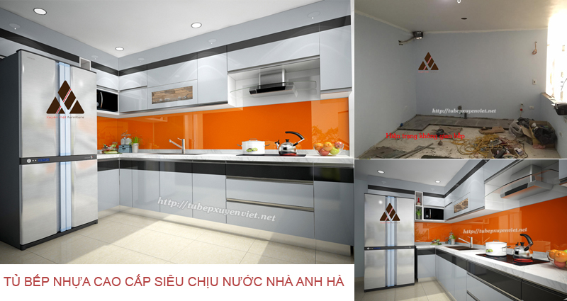 Tủ bếp đẹp chữ L nhà anh Hà - Hà Nội