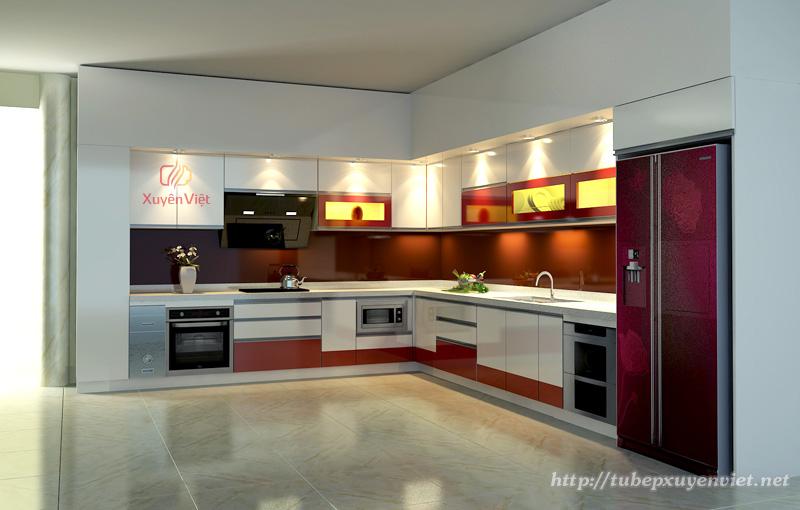 Tủ bếp đẹp chữ L nhà chị Hoa - Hải Dương