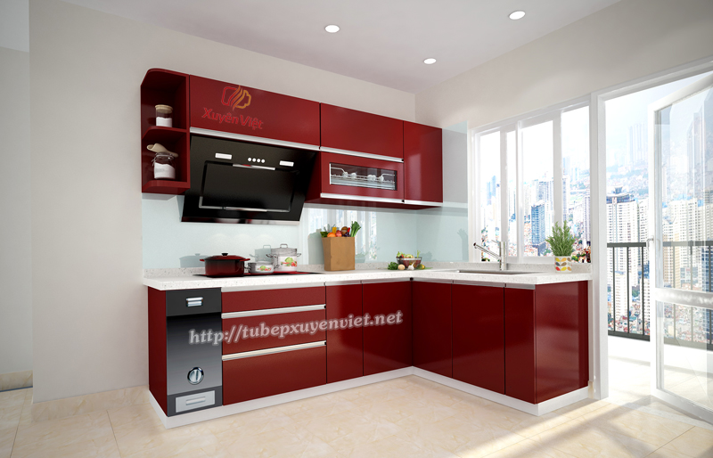 Mẫu tủ bếp đẹp chữ L cho nhà cô Lý - Mạc Thái Tổ, Hà Nội