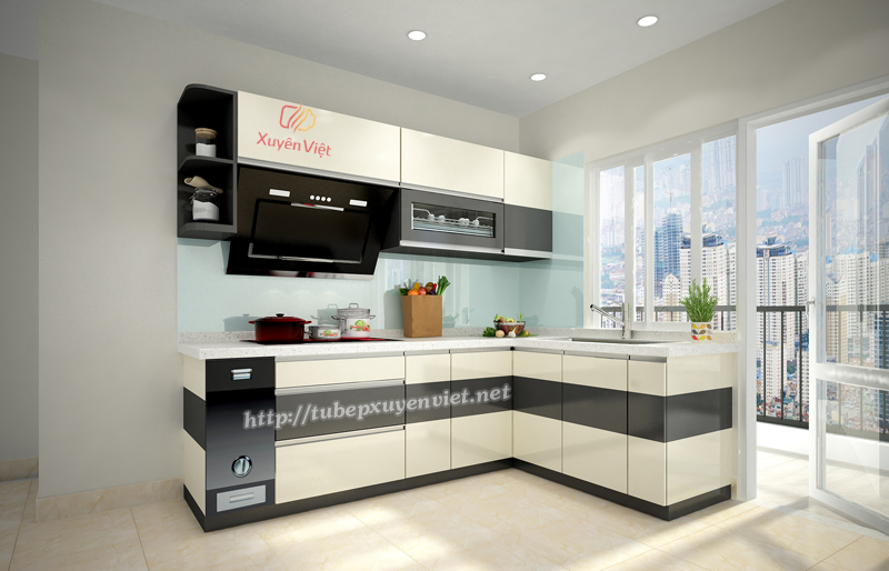 Mẫu tủ bếp đẹp chữ L cho nhà cô Lý - Mạc Thái Tổ, Hà Nội