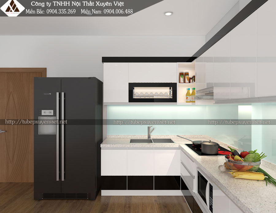 Tủ bếp đẹp đơn giản nhà anh hòa - Quảng Ninh