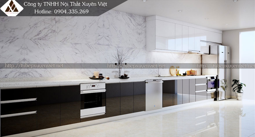 Tủ bếp đẹp đơn giản nhà anh Hoàng - Gamuda Hà Nội