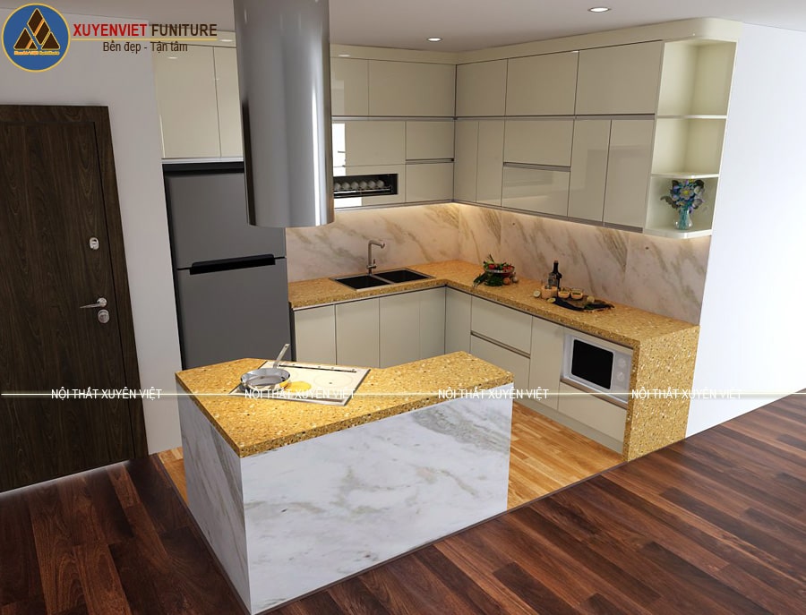 Tủ bếp đẹp hạ long quảng ninh nhà chị Quyên