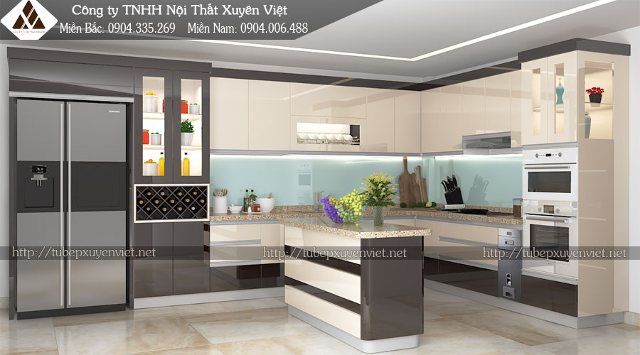 Tủ bếp đẹp Hà Nội nhà chị Hằng