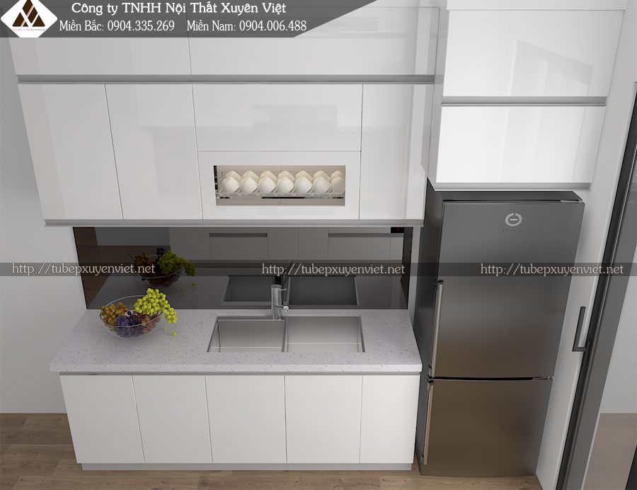 Tủ bếp đẹp tại HCM nhà chị Hà