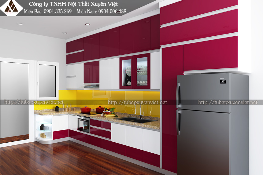 Tủ bếp đẹp hiện đại nhà anh Quân ở Hải Phòng