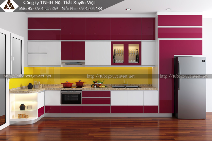 Tủ bếp đẹp hiện đại nhà anh Quân ở Hải Phòng