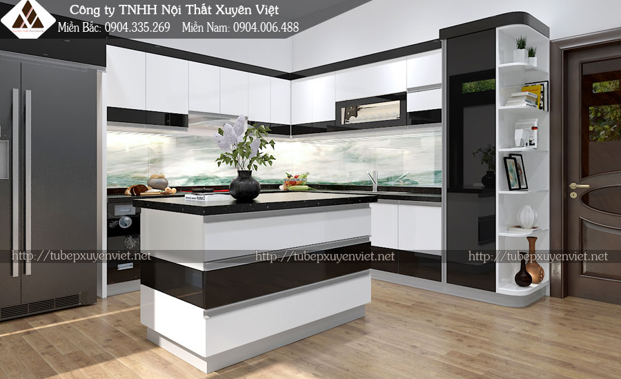 Tủ bếp đẹp hiện đại nhà anh Toàn tại Hải Phòng