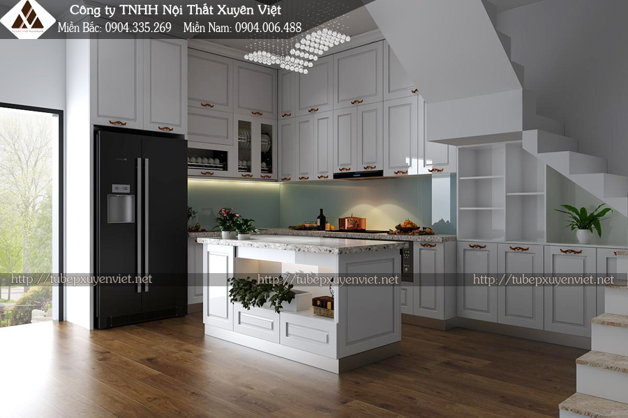 Tủ bếp đẹp kịch trần nhà cô Hồng - Đà Nằng, Hải Phòng