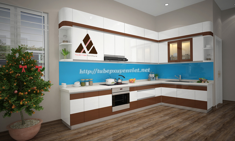 Mẫu tủ bếp đẹp chữ L nhà anh Nam Long - Lý Thường Kiệt, Hà Nam