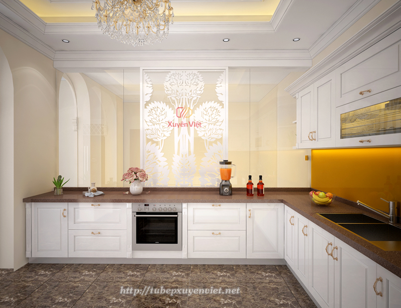 Tủ bếp đẹp cho nhà biệt thự anh Cường - Quảng Ninh