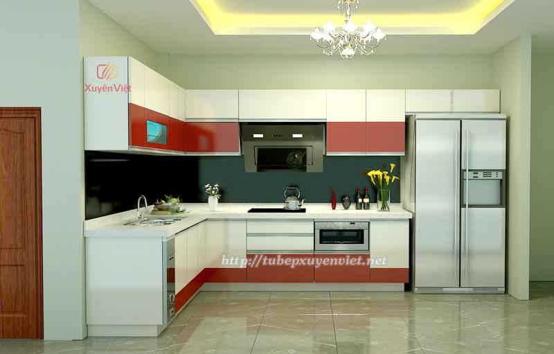 Mẫu tủ bếp hiện đại chữ L nhà chị Phương - Bắc Ninh